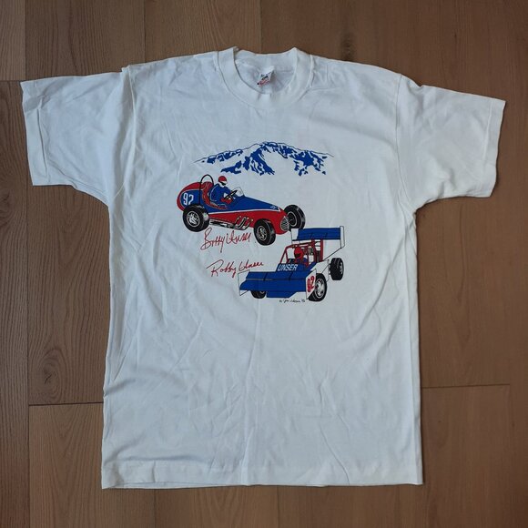 NOS 1992 Robby & Bobby Unser Pikes Peak Race to the Clouds XL White T-Shirt - Picture 10 of 10